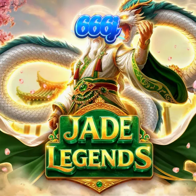 Tampilan visual slot Jade Legends dengan tema naga dan elemen emas.